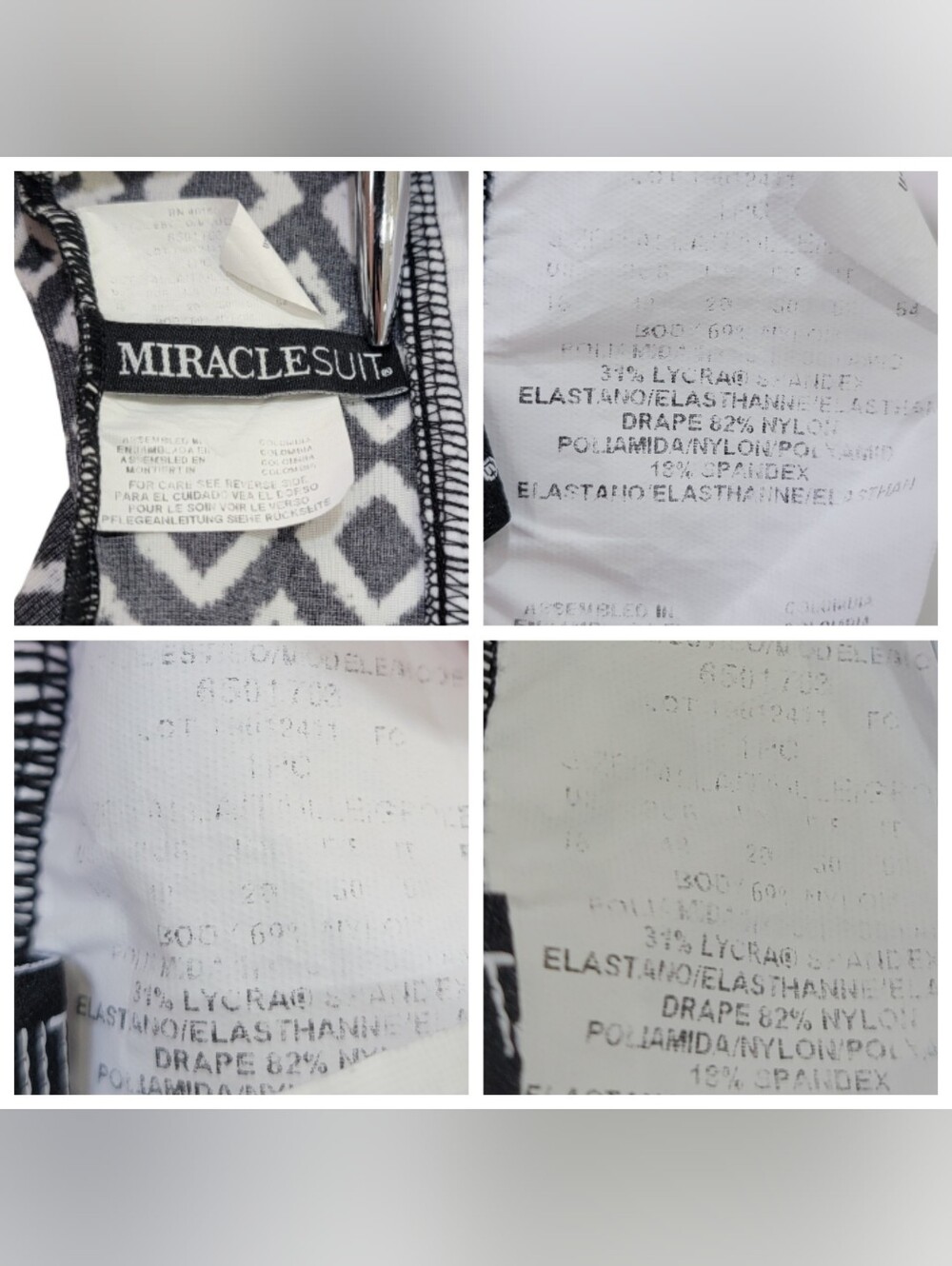 Miraclesuit Black White Geometric One Piece Swimsuit Size 16 (see measurements) - Picture 13 of 16